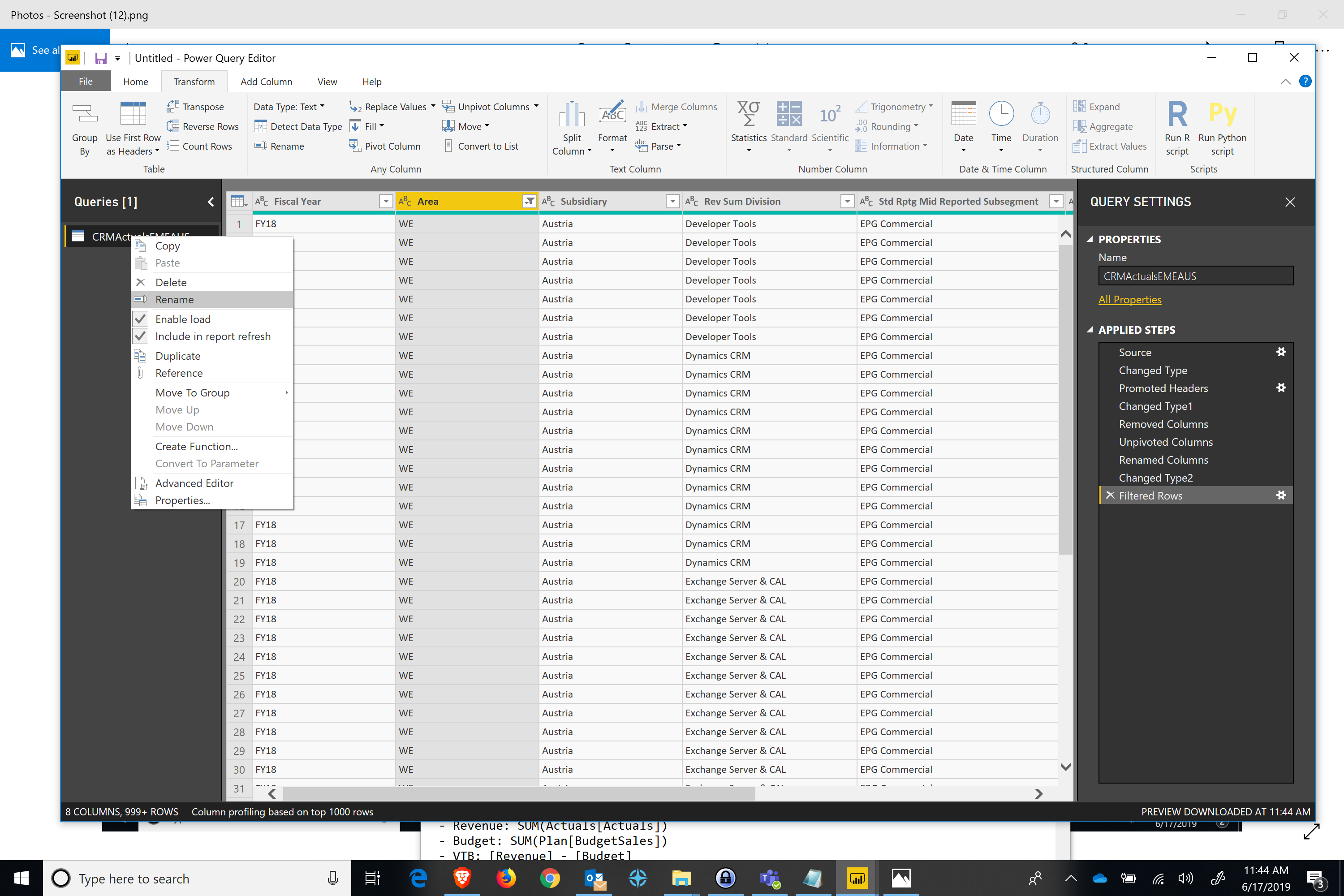 what is data table in power bi